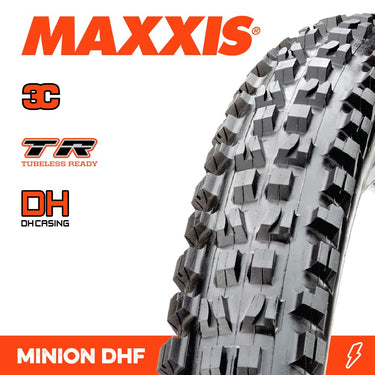 Maxxis Tyre Minion DHF 27.5 X 2.50 WT DH 3C Grip TR Fold 60X2TPI E-25